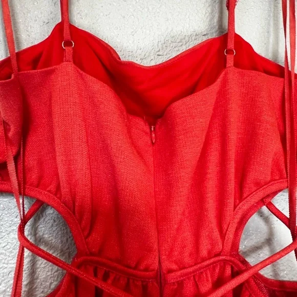 Line and Dot Skylar Tangerine Cutout Waist Maxi Dress Women’s Size Small - Picture 3 of 10